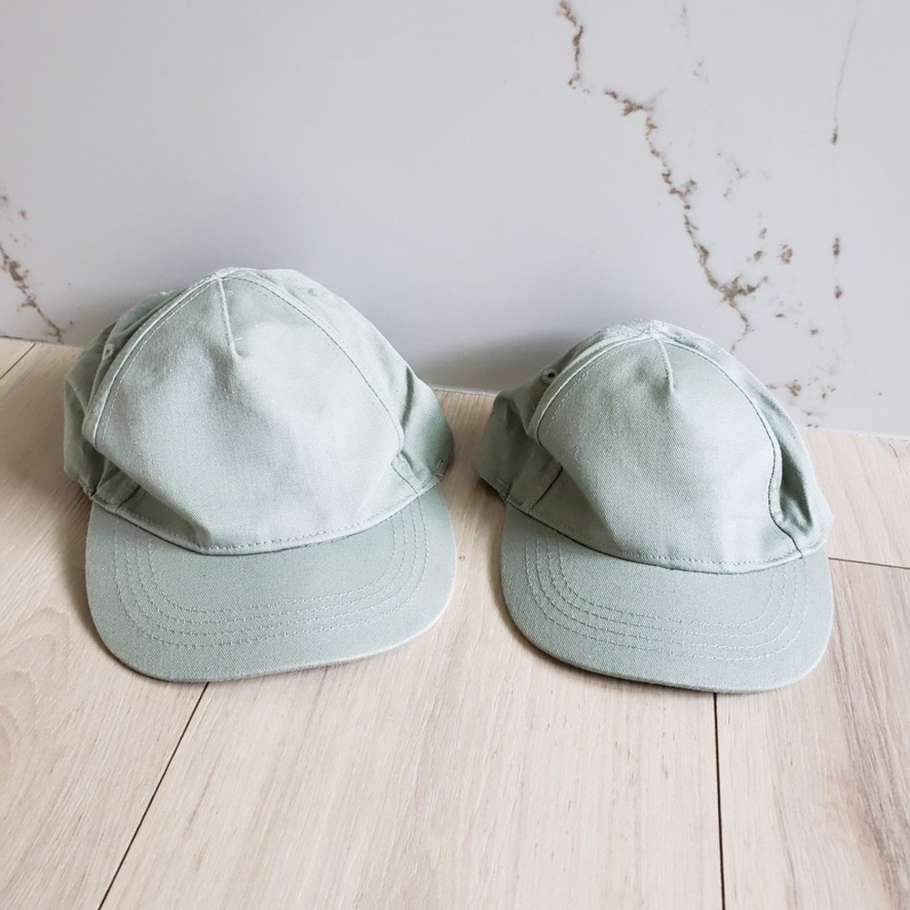 H&M Baseball Cap Bundle Set Baby 3-6M Toddler 3-4 Sage Green Matching Hat Lot